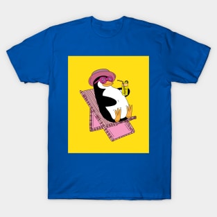 Penguin Summer Sunset Vacation T-Shirt